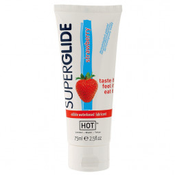 Лубрикант HOT Superglide STRAWBERRY75ml edible lubricant waterbased