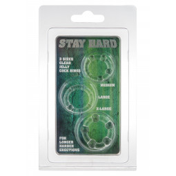 Ерекційне кільце STAY HARD THREE RINGS CLEAR