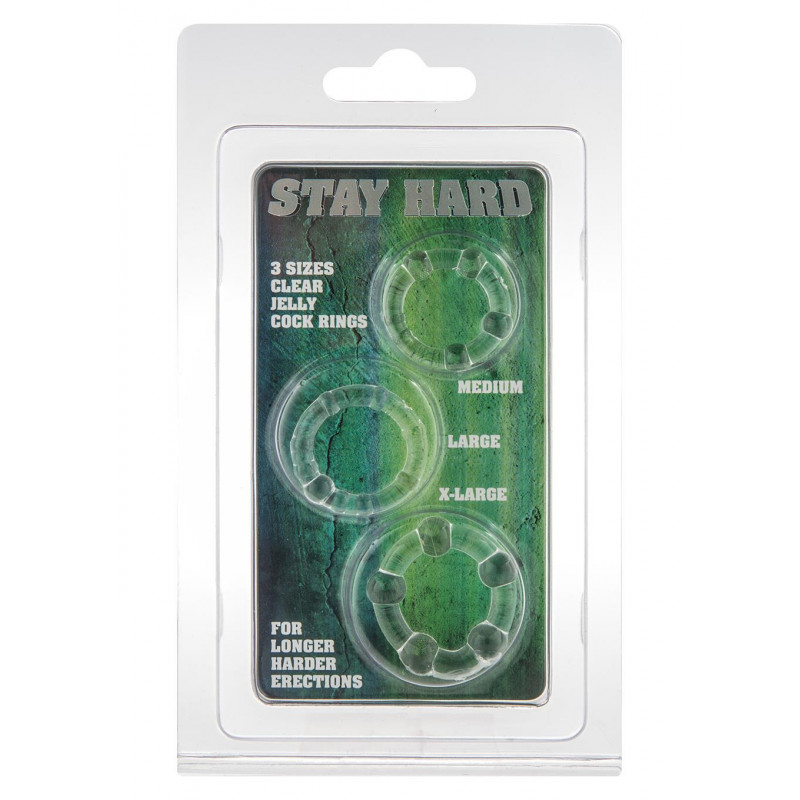 Ерекційне кільце STAY HARD THREE RINGS CLEAR