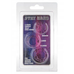 Ерекційне кільце STAY HARD THREE RINGS PURPLE