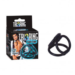 Ерекційне кільце TRI RING COCK CAGE BLACK