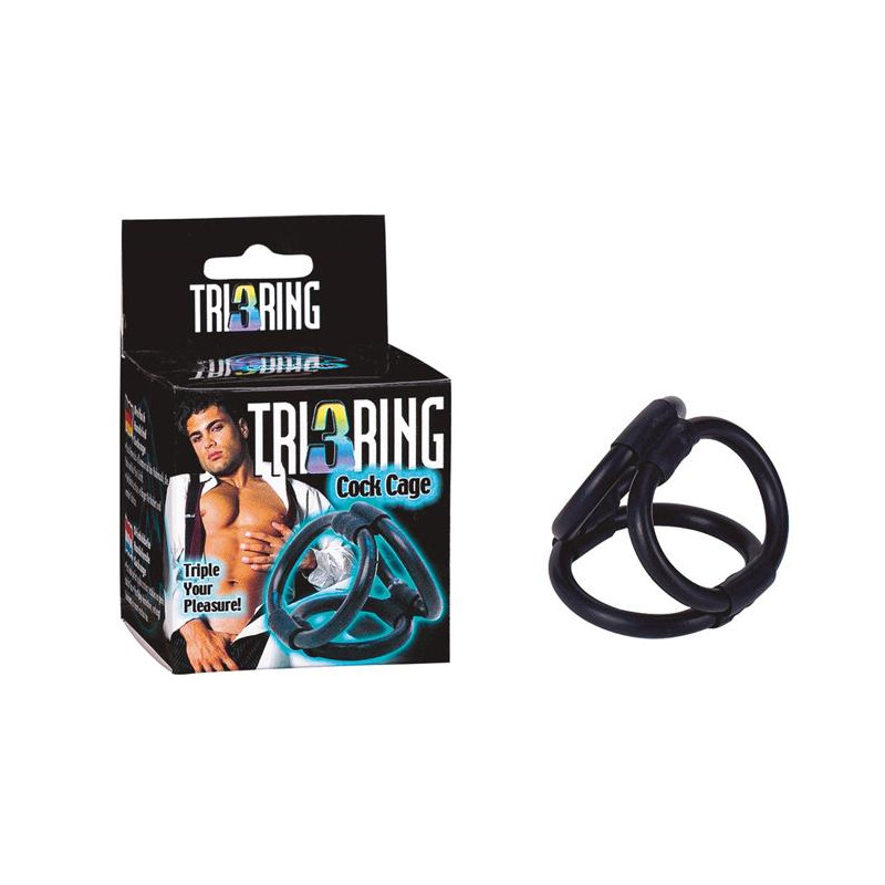 Ерекційне кільце TRI RING COCK CAGE BLACK