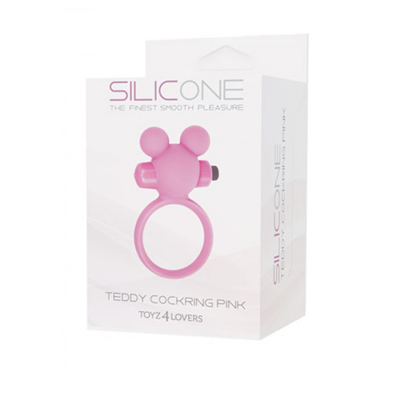 Ерекційне кільце ANELLO FALLICO VIBRANTE TEDDY COCKRING SILICONE PINK