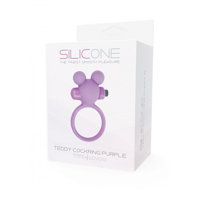 Ерекційне кільце ANELLO FALLICO VIBRANTE TEDDY COCKRING SILICONE PURPLE