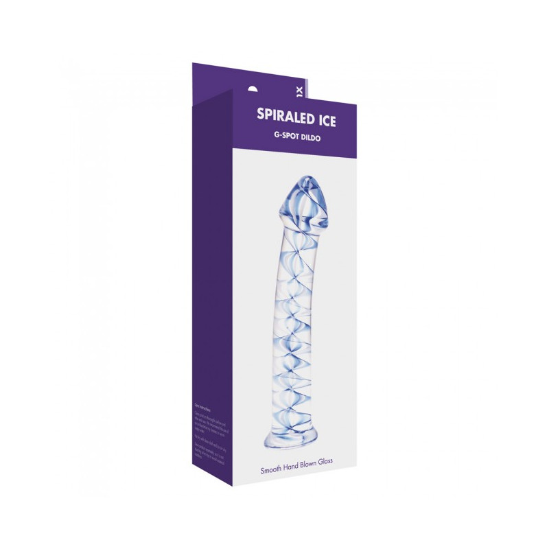 Фалоімітатор Spiraled Ice GSpot Teaser Dildo Clear Blue Kinx