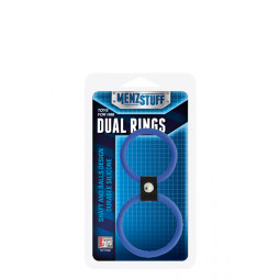 Ерекційне кільце MENZSTUFF DUAL RINGS BLUE