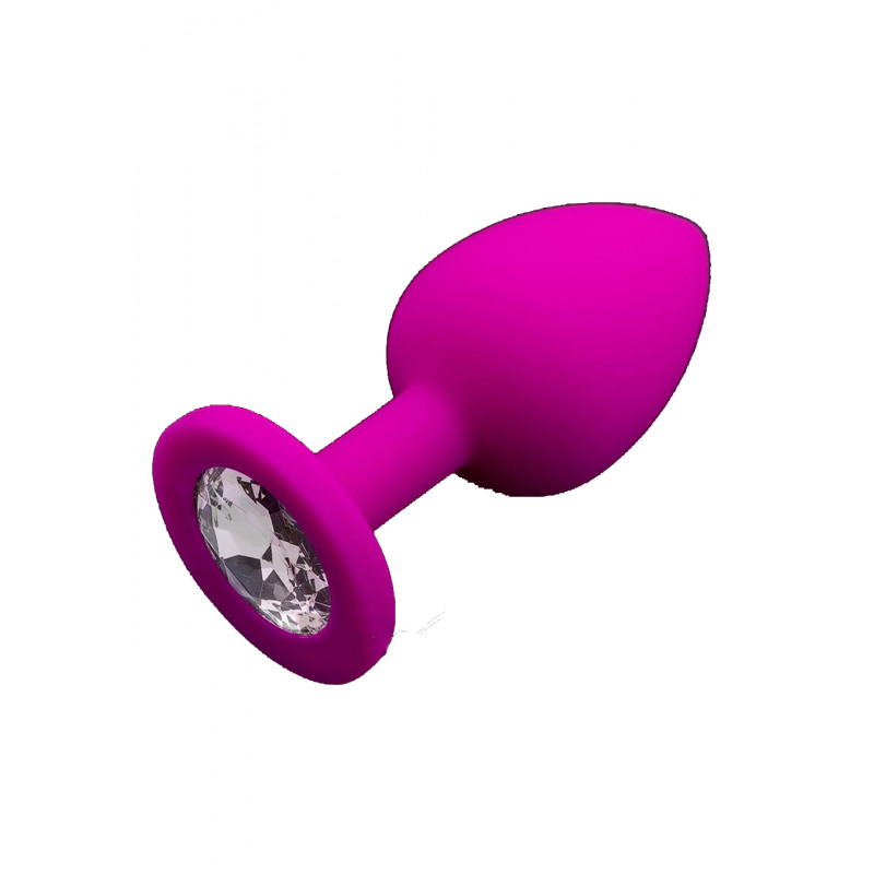 Анальна пробка -JEWELLERY FUCHSIA SILICONE DIAMOND