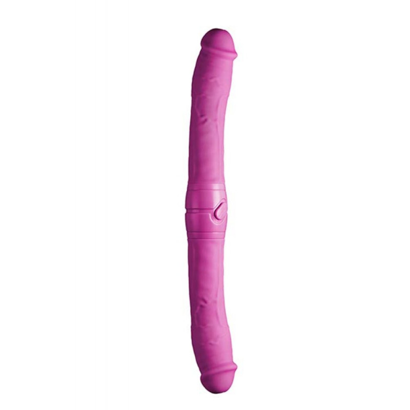 Вібратор  2 PLAY 15INCH VIBRATING DOUBLE DONG PINK