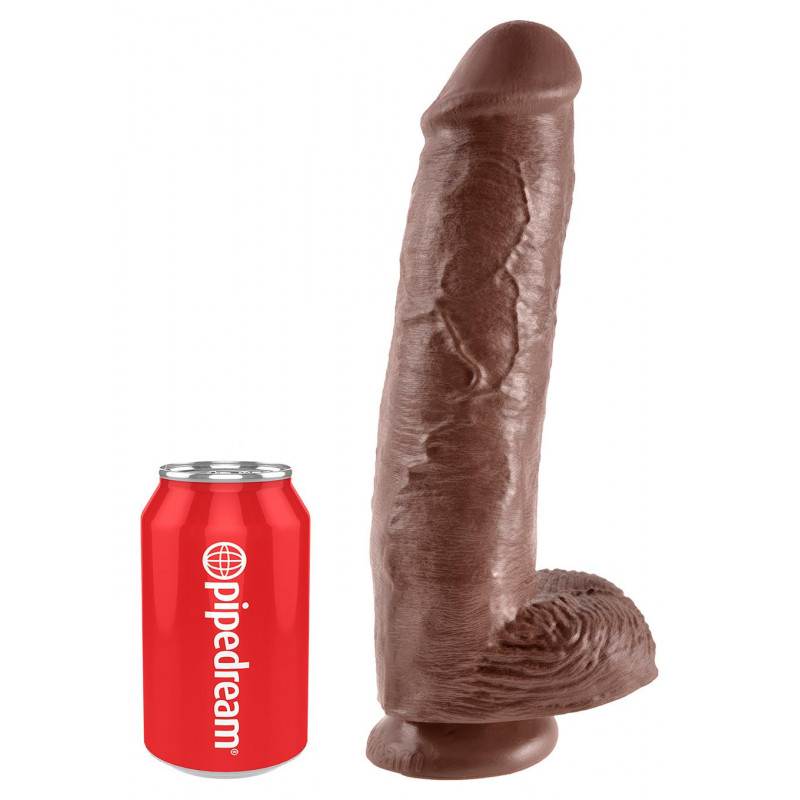 Фалоімітатор COCK 11 INCH W/ BALLS BROWN