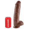 Фалоімітатор COCK 11 INCH W/ BALLS BROWN