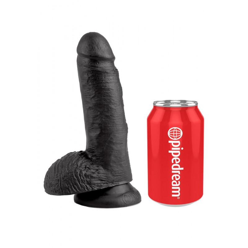 Фалоімітатор COCK 7 INCH W/ BALLS BLACK