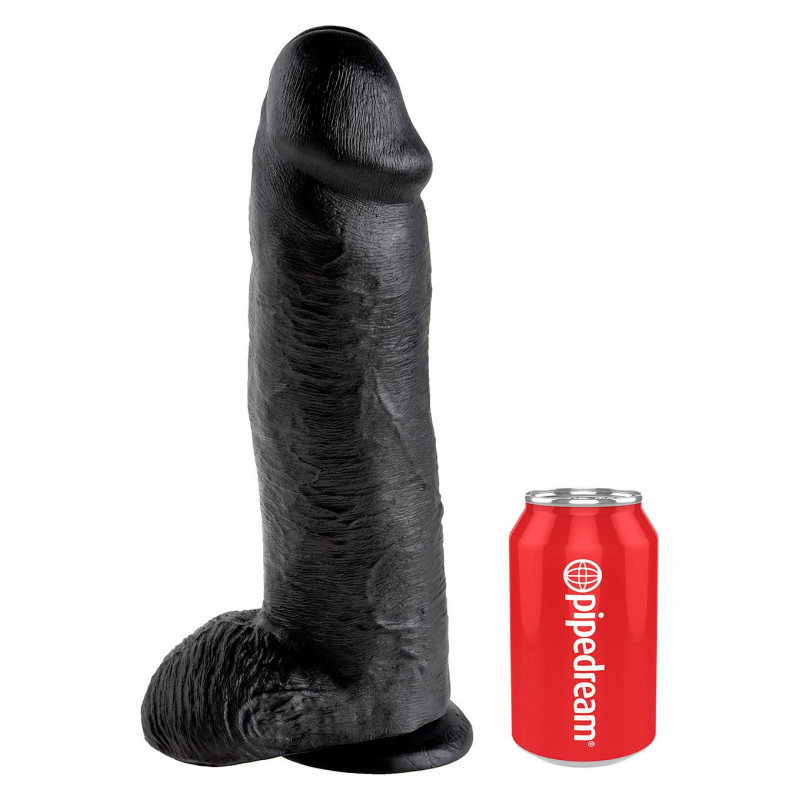 Фалоімітатор COCK 12 INCH W/ BALLS BLACK