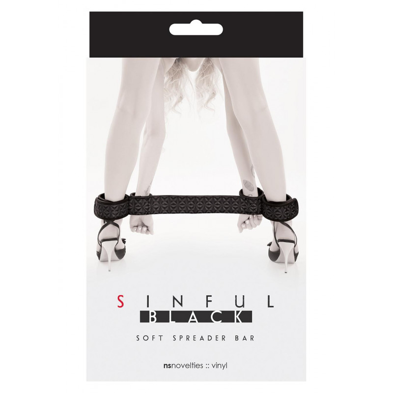 Бондажі/наручники SINFUL SOFT SPREADER BAR BLACK