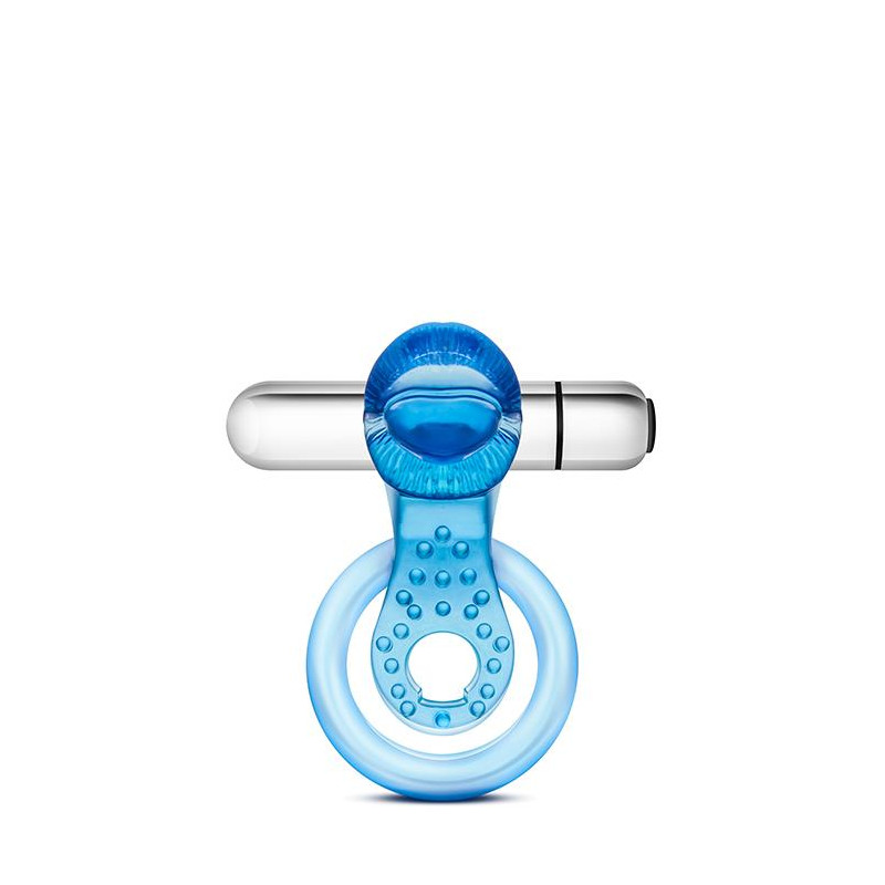 Ерекційне кільце STAY HARD VIBRATING TONGUE RING BLUE