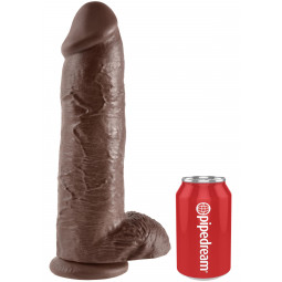 Фалоімітатор COCK 12 INCH W/ BALLS BROWN