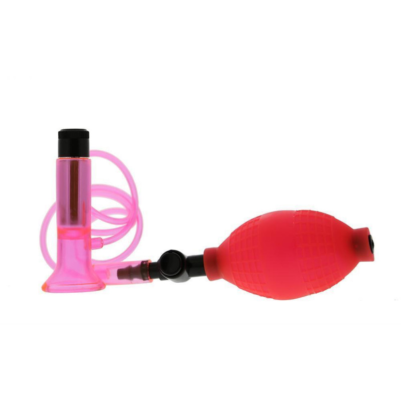 Pompka-CLITORAL VIBRATING PUMP CLEAR HOT PINK