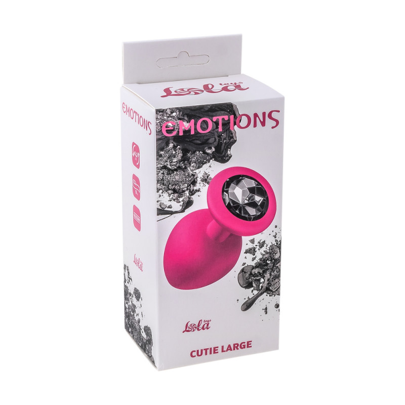 Анальна пробка Emotions Cutie Large Pink Black crystal