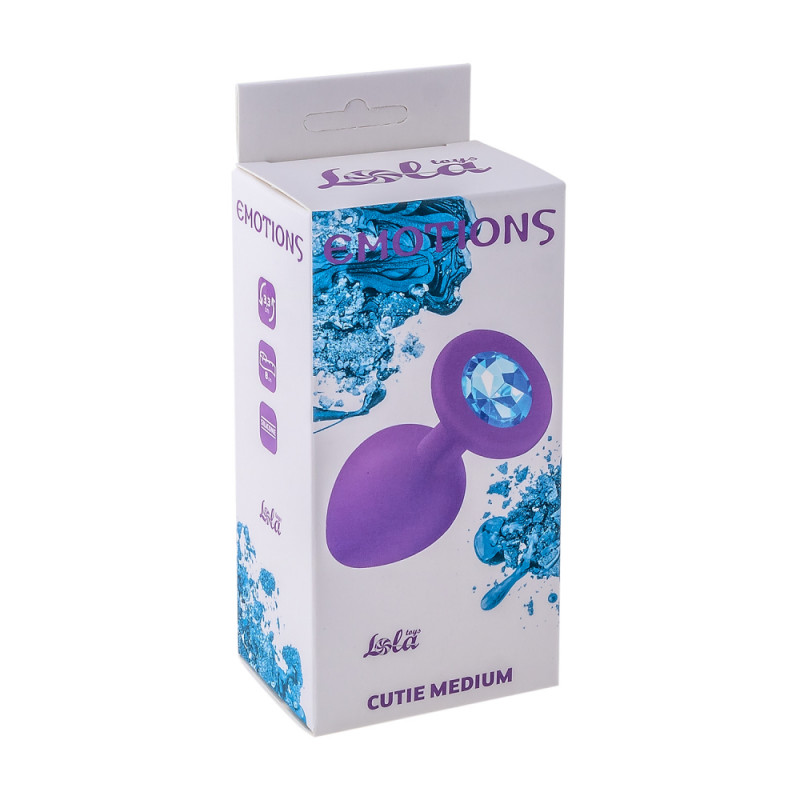 Анальна пробка Emotions Cutie Medium Purple Blue crystal