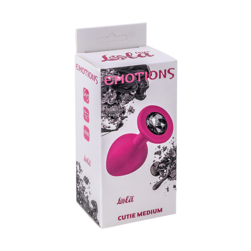 Анальна пробка Emotions Cutie Medium Pink dark black crystal