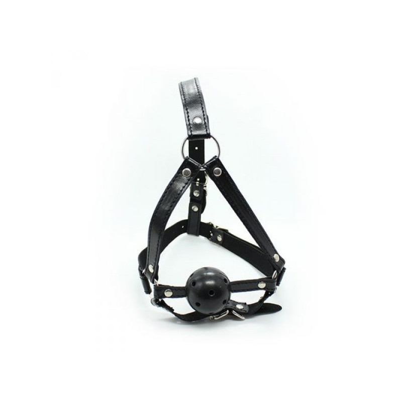 БДСМ кляп Knebel-Imbracatura Viso con morso Head Harness+Ball Gag