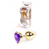 Анальна пробка -Jewellery Gold  Heart PLUGPurple