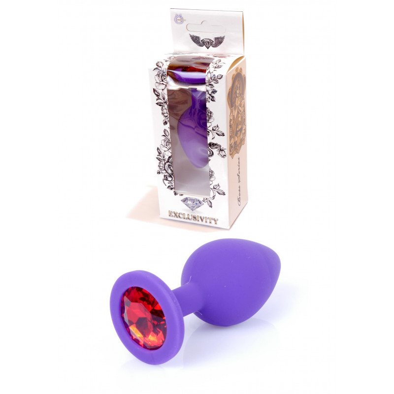 Анальна пробка  -Jewellery Purple Silikon PLUG MediumRed Diamond