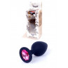 Анальна пробка Jewellery Black Silikon Plug Medium Pink Diamond