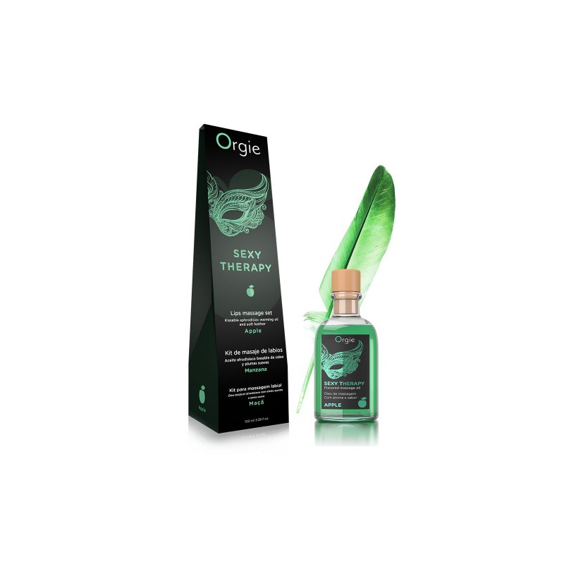 Масажний комплект Lips Massage kit apple 100 ml