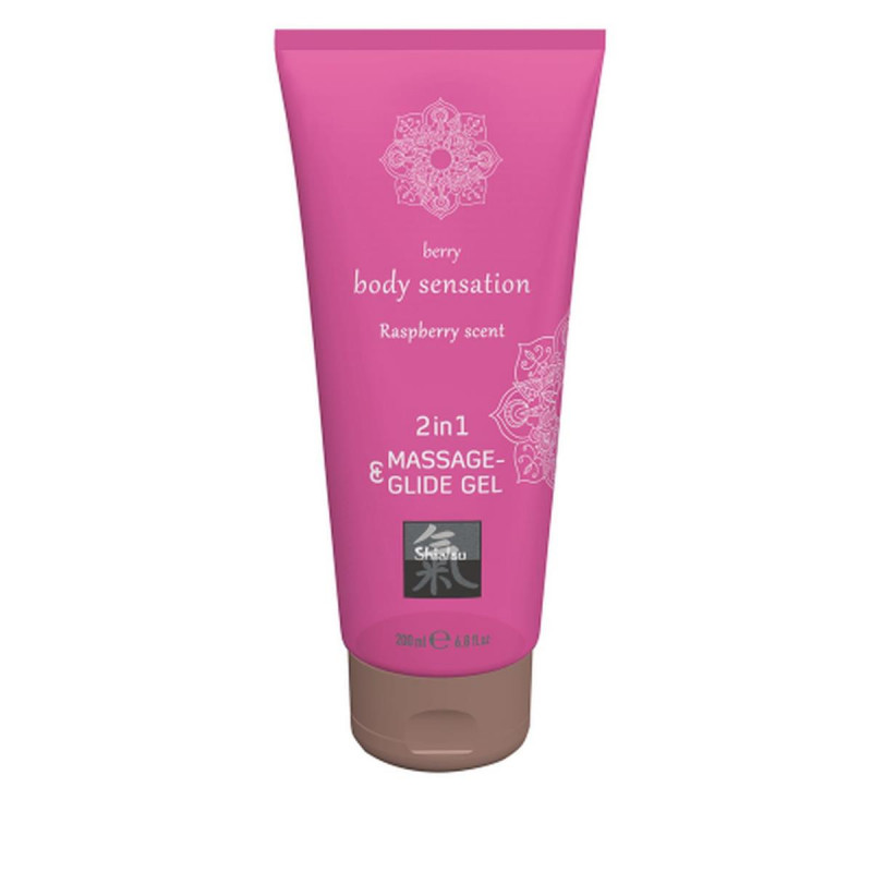 Лубрикант Shiatsu 2in1 MassageGlide Gel Raspberry scent 200ml.