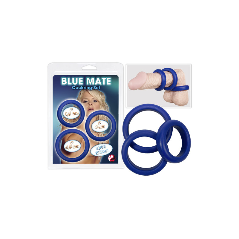 Ерекційні кільця 3 blue silicone rings