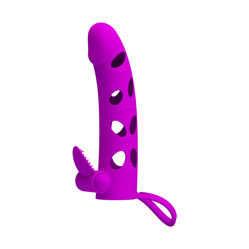 PRETTY LOVE Vibrating Penis Sleeve with Ball Strap