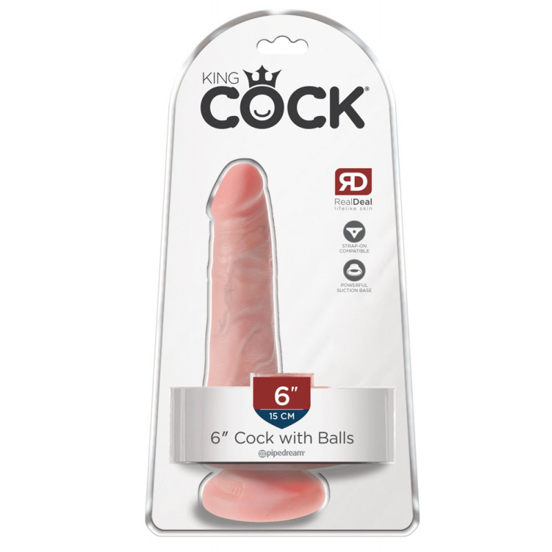 Фалоімітатор King Cock 6 Cock w Balls Ligh