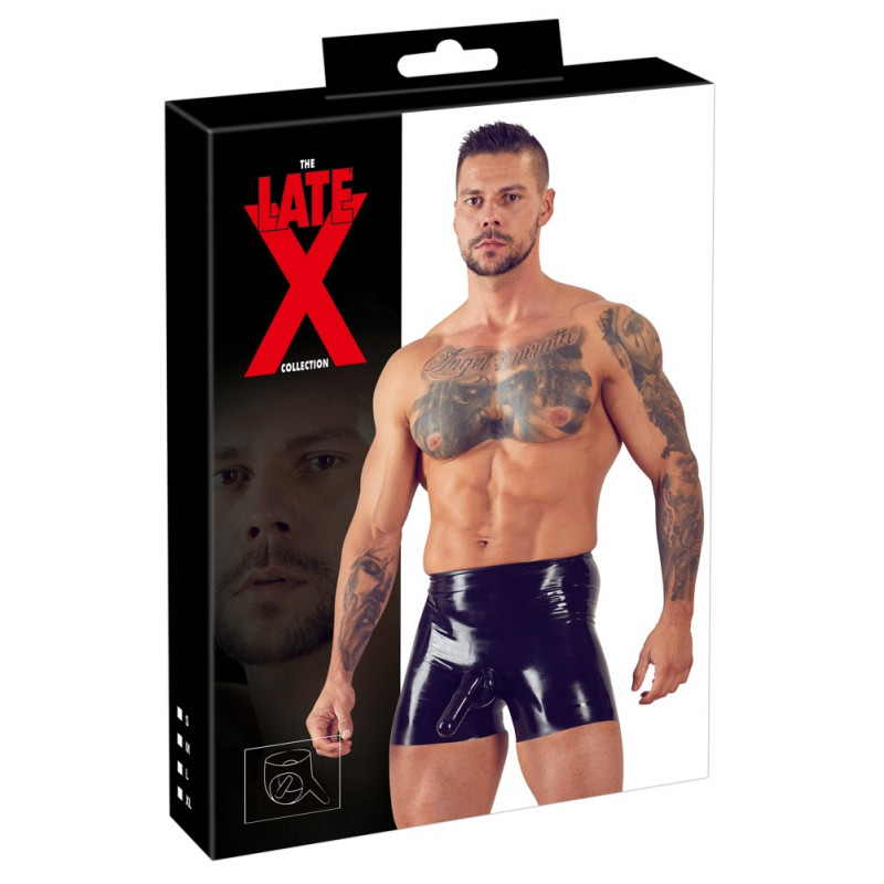 Чоловічі стрінги Men's Latex Briefs black M