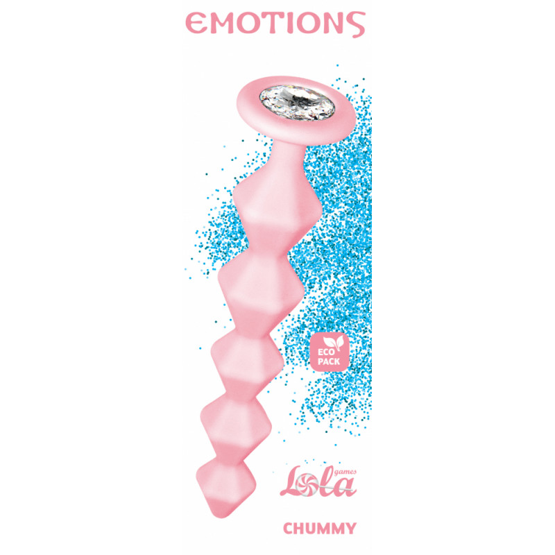 Анальні буси Anal bead with crystal Emotions Chummy Pink