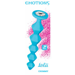 Анальні буси Anal bead with crystal Emotions Chummy Turquoise