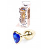 Анальна пробка Jawellery Gold  Heart PLUG-Dark Blue