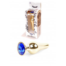 Анальна пробка Jawellery Gold Butt Plug Dark Blue