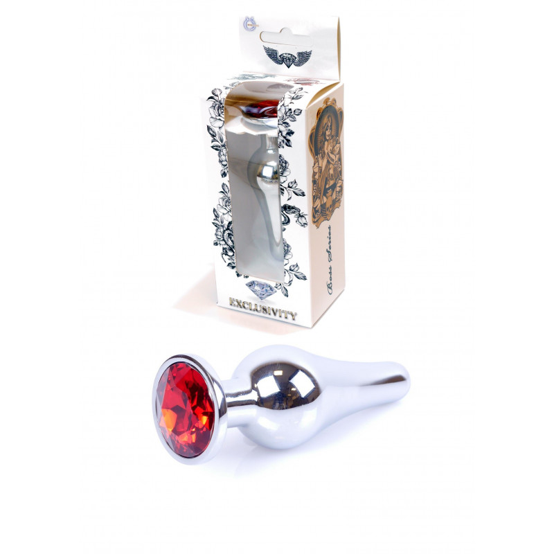 Анальна пробка Jawellery Silver BUTT PLUG-Red