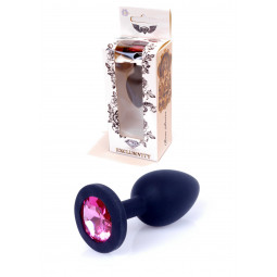 Анальна пробка Jawellery Black Silikon PLUG SmallPink Diamond