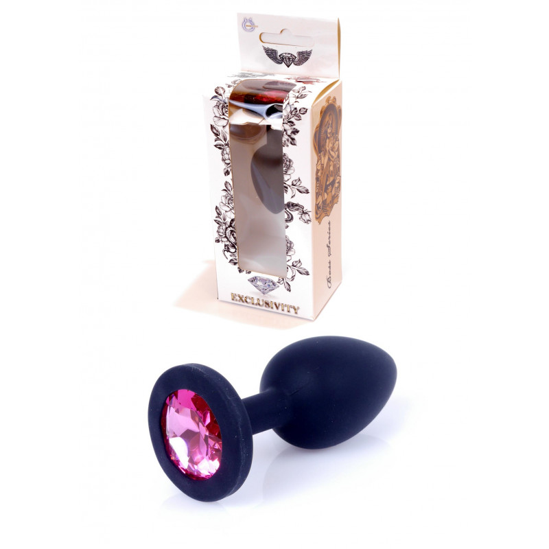 Анальна пробка Jawellery Black Silikon PLUG SmallPink Diamond