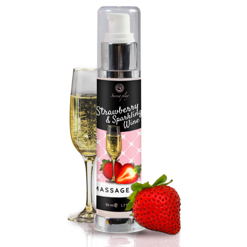 Масажна олійка STRAWBERRY & SPARKLING WINE MASSAGE OIL 50 ML