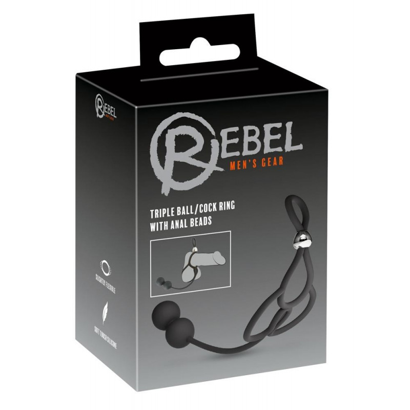 Кільце для пеніса і мошонки REBEL Triple Ball/Cock Ring wi