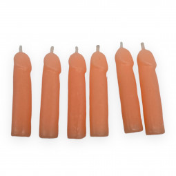 Свічки у вигляді пеніса Party Penis Candles 6pcs Pack Flesh