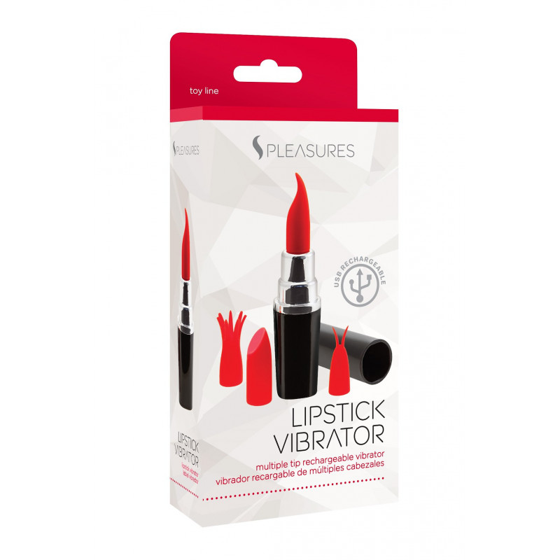 Вібростимулятор LIPSTICK VIBRATOR - BLACK/RED