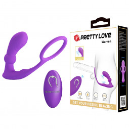 Масажер простати PRETTY LOVE Warren Purple 12 vibration functions 12 pulse wave settings